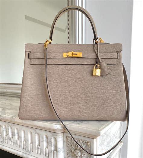 hermes kelly etoupe 35|HERMES Togo Kelly Retourne 35 Etoupe .